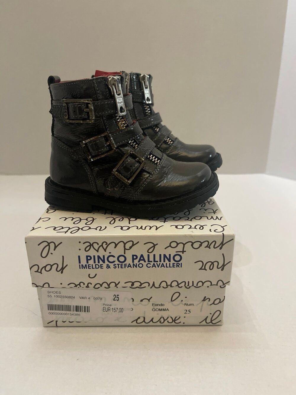 I Pinco Pallino Imelde & Stefano Cavalleri Toddler Boots Size 25 (8) Dark Gray